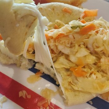 Los Lagos Restaurant - Cheese and loroco pupusa - Salvadoran Near Me - Houston, Texas