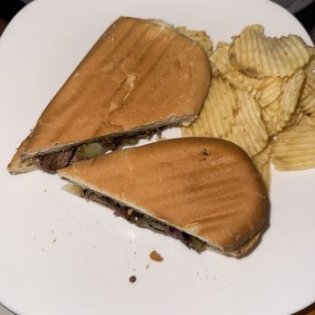 Cafe Pitti - Steak sandwich with some chips on the side - Italian Near Me - Newburgh, New York