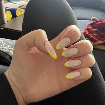 Jennie's Nails - Chartreuse french tips - Nail Salons Near Me - San Bruno, California Jennie's Nails - Chartreuse french tips - Nail Salons Near Me - San Bruno, California
