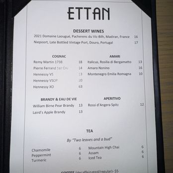 Ettan - Menu (December 2025) - Indian Near Me - Palo Alto, California