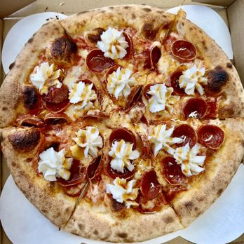 The Pizza Box 509 - Golden Child Customer Favorite - Cup & char pepperoni meets whipped ricotta, finished with a drizzle of Mike's Hot Honey. Sweet heat, done - Italian Near Me - Prosser, Washington The Pizza Box 509 - Golden Child Customer Favorite - Cup & char pepperoni meets whipped ricotta, finished with a drizzle of Mike's Hot Honey. Sweet heat, done - Italian Near Me - Prosser, Washington