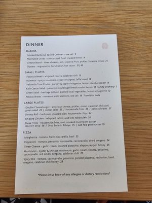 Menu photo 1 West Rose Ellicottville, NY