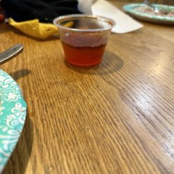 The small container of sweet and sour