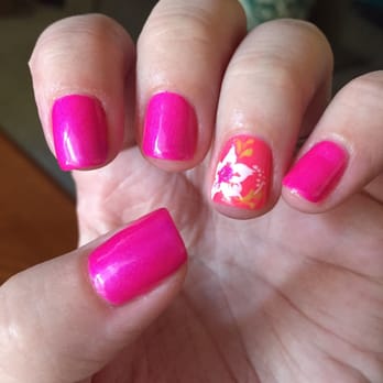 Superior Nail - Gel manicure with flowers by Tina. $28 total including flowers and 1 acrylic powder nail to even it out. - Nail Salons Near Me - Sacramento, California