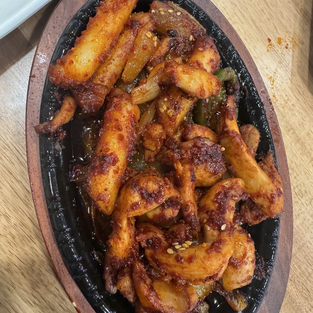 Yoritofu - Spicy chicken bulgogi that (part of combo so already a smaller plate), and was half filled with teobokki and maybe 6 pieces of chicken - Korean Near Me - Torrance, California