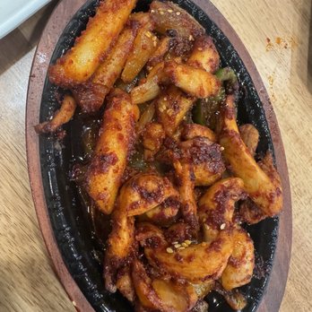 Yoritofu - Spicy chicken bulgogi that (part of combo so already a smaller plate), and was half filled with teobokki and maybe 6 pieces of chicken - Korean Near Me - Torrance, California