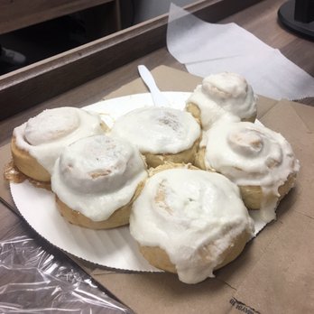Great Harvest Bread - cinnamon rolls with icing on a paper plate - Bakeries Near Me - Westerville, Ohio