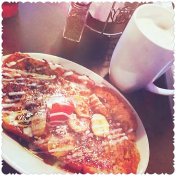 Toasterz Cafe - Bananas foster French toast and hazelnut latte! To die for! - Breakfast & Brunch Near Me - Houston, Texas Toasterz Cafe - Bananas foster French toast and hazelnut latte! To die for! - Breakfast & Brunch Near Me - Houston, Texas