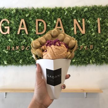 Gadani - matcha waffle, pumpkin ice cream, and rose petals. SO delicious sweet but not overpowering. loved it! - Coffee & Tea Near Me - Berkeley, California