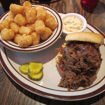 Bub City - Pulled Pork on White with Tots and Slaw - Barbeque Near Me - Chicago, Illinois