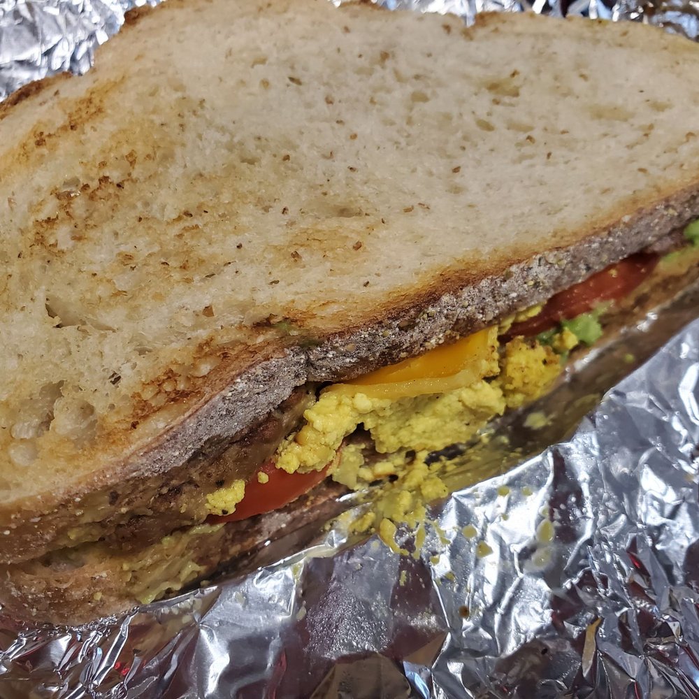 Vegan Breakfast Sammy w/ sausage.... Vegan Breakfast Sammy w/ sausage....