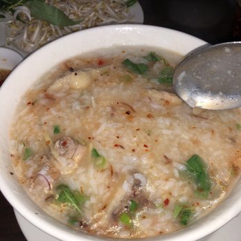 Nam Hua - Duck congee after I added chili oil to make it spicy - Vietnamese Near Me - Garland, Texas