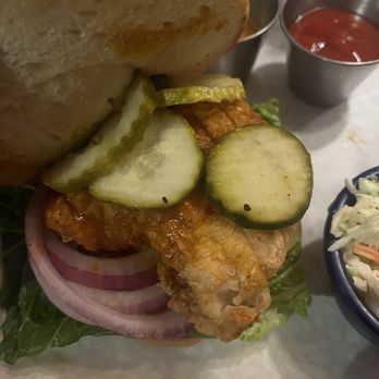 Tony Roma's - Nashville Hot Chicken Sandwich and French fries. - Barbeque Near Me - Anaheim, California