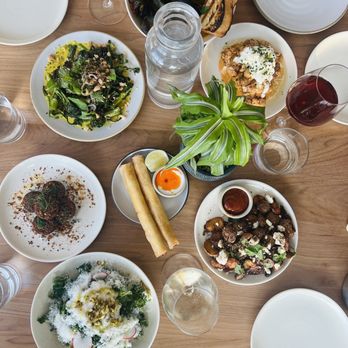Cardamom - Kale Garden Salad, Steamed Mussels, Falafel, Shrimp Egg rolls, Fried Potatoes, Grilled Broccolini, Cauliflower & Burrata - Mediterranean Near Me - Minneapolis, Minnesota