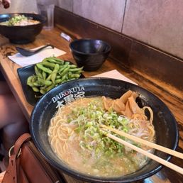 Ramen and edamame Ramen and edamame