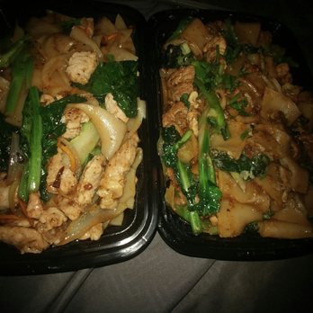 Sunny Pho - Left = Remake with no eggs. They forgot the cilantro Right = drunken noodles that include eggs but not listed on the menu. - Vietnamese Near Me - Madison, Wisconsin