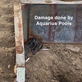 Aquarius Pools by Theresa - Very clear representation of stairs, installed incorrectly, as well as damage to steel walls and erosion due to abandonment of project - Hot Tub & Pool Near Me - Lansing, Michigan