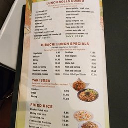 Hibachi lunch specials.