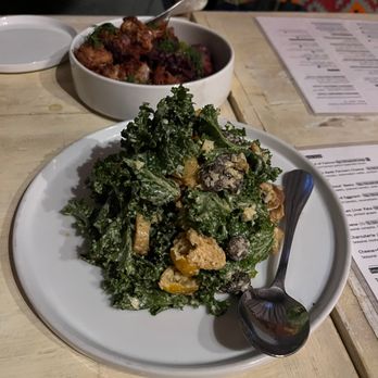 Barsha - top - roasted cauliflower (this was actually the most delicious thing we had!) bottom - kale salad - Mediterranean Near Me - Hermosa Beach, California
