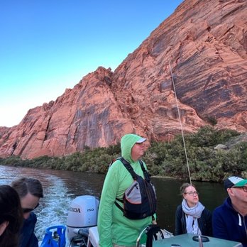 Wilderness River Adventures - Great captain motoring out boat - Boat Tours Near Me - Page, Arizona Wilderness River Adventures - Great captain motoring out boat - Boat Tours Near Me - Page, Arizona