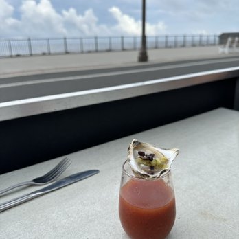 Rooney's Oceanfront Restaurant - Bloody Mary Oyster Shooter - Seafood Near Me - Long Branch, New Jersey