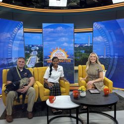 Blue Ridge Veterinary Associates - On the news the next morning (WJLA ABC-7) with my service dog, just treated by BRVA