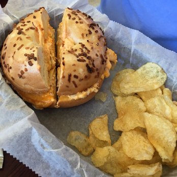Everything Bagels - Buffalo chicken on onion bagel - Bagels Near Me - Cincinnati, Ohio