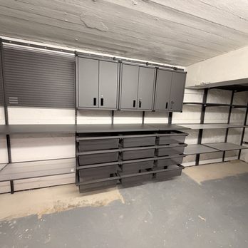 David Cabrera Remodeling - Note how perfectly level the shelving is. It's so secure I could easily sit on the work shelf without working about it pulling out. - Plumbing Near Me - Silver Spring, Maryland David Cabrera Remodeling - Note how perfectly level the shelving is. It's so secure I could easily sit on the work shelf without working about it pulling out. - Plumbing Near Me - Silver Spring, Maryland
