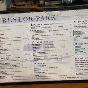 Treylor Park - Menu - New American Near Me - Savannah, Georgia