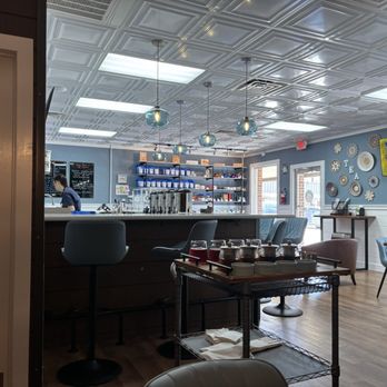 SereniTea Cup - Interior, from back corner with tea cart in view! - Tea Rooms Near Me - Cedar Park, Texas