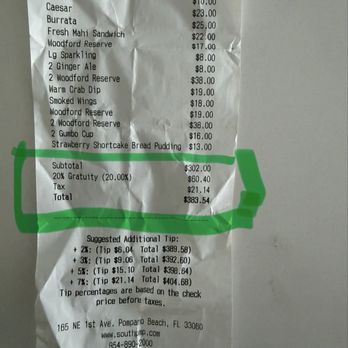 South Bar & Kitchen - Receipt - Cajun/Creole Near Me - Pompano Beach, Florida South Bar & Kitchen - Receipt - Cajun/Creole Near Me - Pompano Beach, Florida