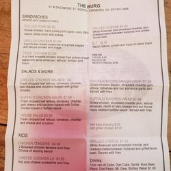 The Burg - menu