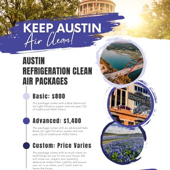 Austin Refrigeration & Air Conditioning - Austin Refrigeration Clean Air Packages - Heating & Air Conditioning/HVAC Near Me - Austin, Texas Austin Refrigeration & Air Conditioning - Austin Refrigeration Clean Air Packages - Heating & Air Conditioning/HVAC Near Me - Austin, Texas