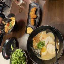 Oozu Ramen Bar - A02. Edamame R9. Classic Chicken Ramen A14. Fried Oyster (5 Pcs)