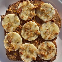 The Juice House - Peanutbutter Crunch Toast with Banana, Granola, and Honey
