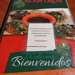 Cilantro's Mexican Grille - Menu.