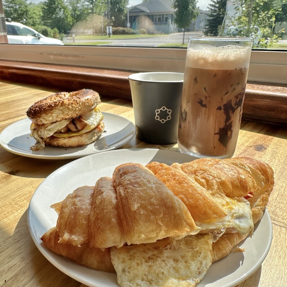 BBCR Cafe - Front: Double Egger Breakfast Sandwich - House Baked Croissant and Sausage ($7) - Coffee & Tea Near Me - Ottawa, Ontario BBCR Cafe - Front: Double Egger Breakfast Sandwich - House Baked Croissant and Sausage ($7) - Coffee & Tea Near Me - Ottawa, Ontario