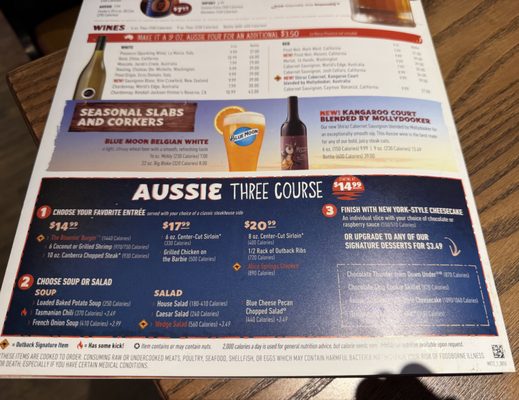 Menu photo 4 Outback Steakhouse Des Plaines, IL Menu photo 4 Outback Steakhouse Des Plaines, IL