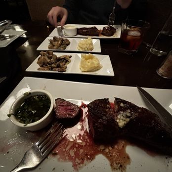Salvatore's Steakhouse - Kansas and New York cut steaks cooked medium and medium rare with chimmichurri and the Gorgonzola sauce - Steakhouses Near Me - Hamden, Connecticut
