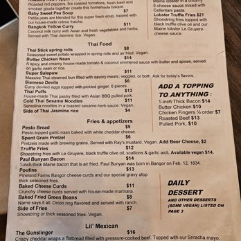 2 Feet Brewing - Menu - summer 2026 - New American Near Me - Bangor, Maine