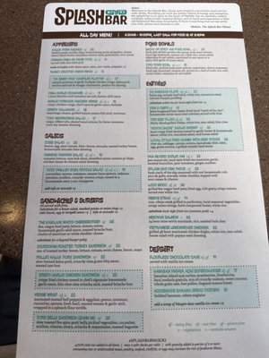 Menu photo 2 Splash Bar Honolulu, HI Menu photo 2 Splash Bar Honolulu, HI