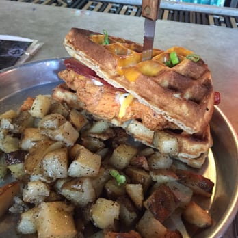 Ethyl & Tank - Chicken and Waffle Sandwich - Bars Near Me - Columbus, Ohio Ethyl & Tank - Chicken and Waffle Sandwich - Bars Near Me - Columbus, Ohio