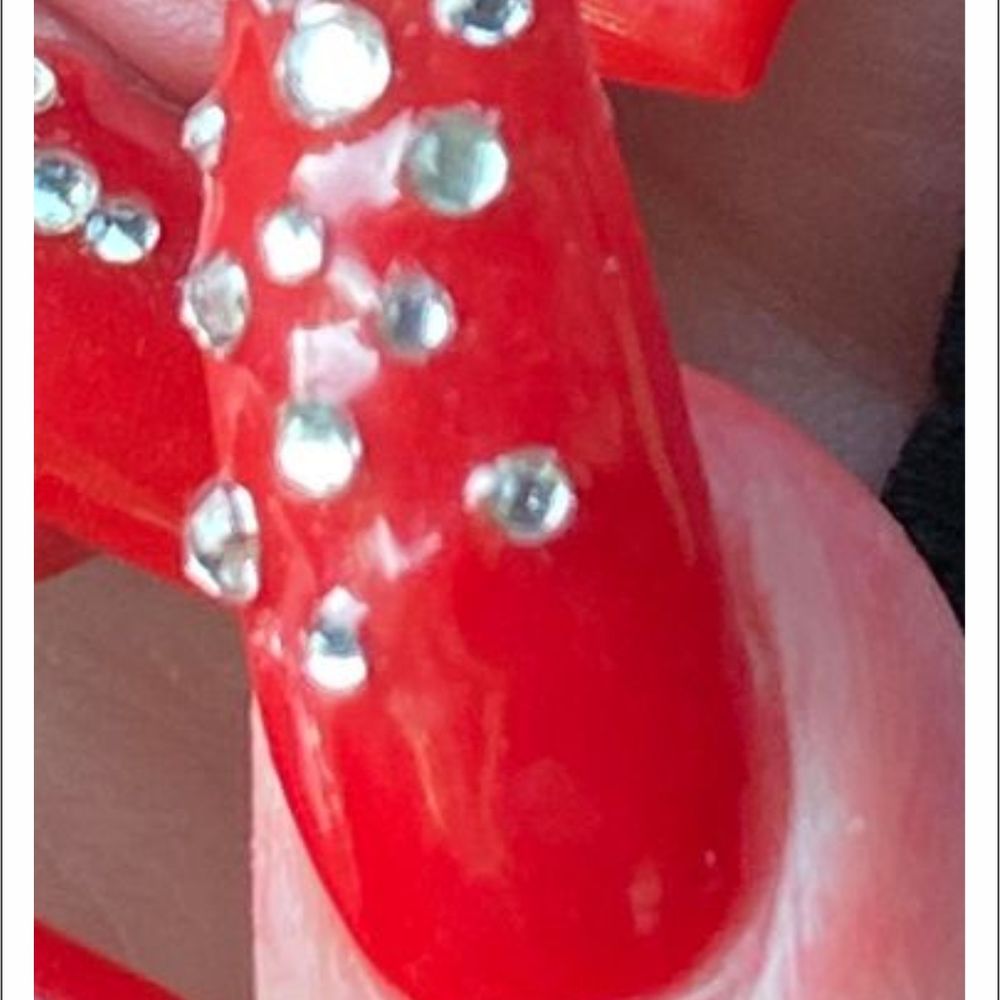 The Nail Box - Globs of application glue all over the nail. - Nail Salons Near Me - Fairmont, West Virginia
