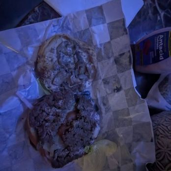 Pit Stop Koney Island - Look at this burger!!! It' cost me almost 30$ for 2 and can't even eat them. Crooks!!! - Fast Food Near Me - Farwell, Michigan Pit Stop Koney Island - Look at this burger!!! It' cost me almost 30$ for 2 and can't even eat them. Crooks!!! - Fast Food Near Me - Farwell, Michigan