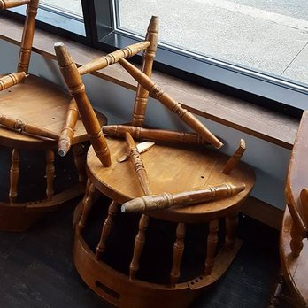 The Malted Barley - My broken chair, hanging out with some of its broken chair friends. - Pretzels Near Me - Providence, Rhode Island