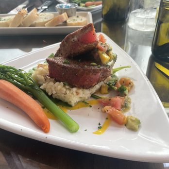 Spotted Dog - Ahi tuna with shiitake risotto - American Near Me - Springdale, Utah Spotted Dog - Ahi tuna with shiitake risotto - American Near Me - Springdale, Utah