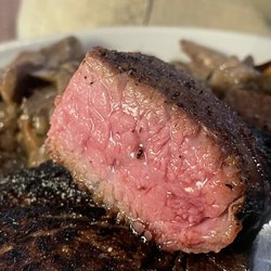 New York Butcher Shoppe - Done to perfection... 125 minutes at 125F - sous vide style, then super seared on the grill for a minute each side.
