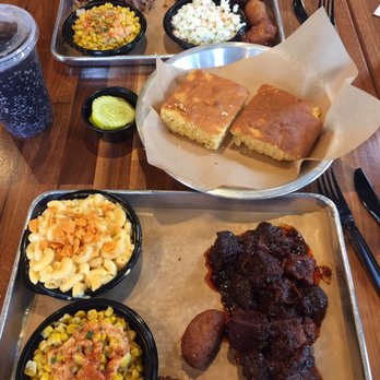 Q-BBQ - Burnt ends and pulled pork, along with Mexican street corn, Mac and cheese, Creamy Q - slaw, hush puppies and corn bread. - Barbeque Near Me - Naperville, Illinois Q-BBQ - Burnt ends and pulled pork, along with Mexican street corn, Mac and cheese, Creamy Q - slaw, hush puppies and corn bread. - Barbeque Near Me - Naperville, Illinois
