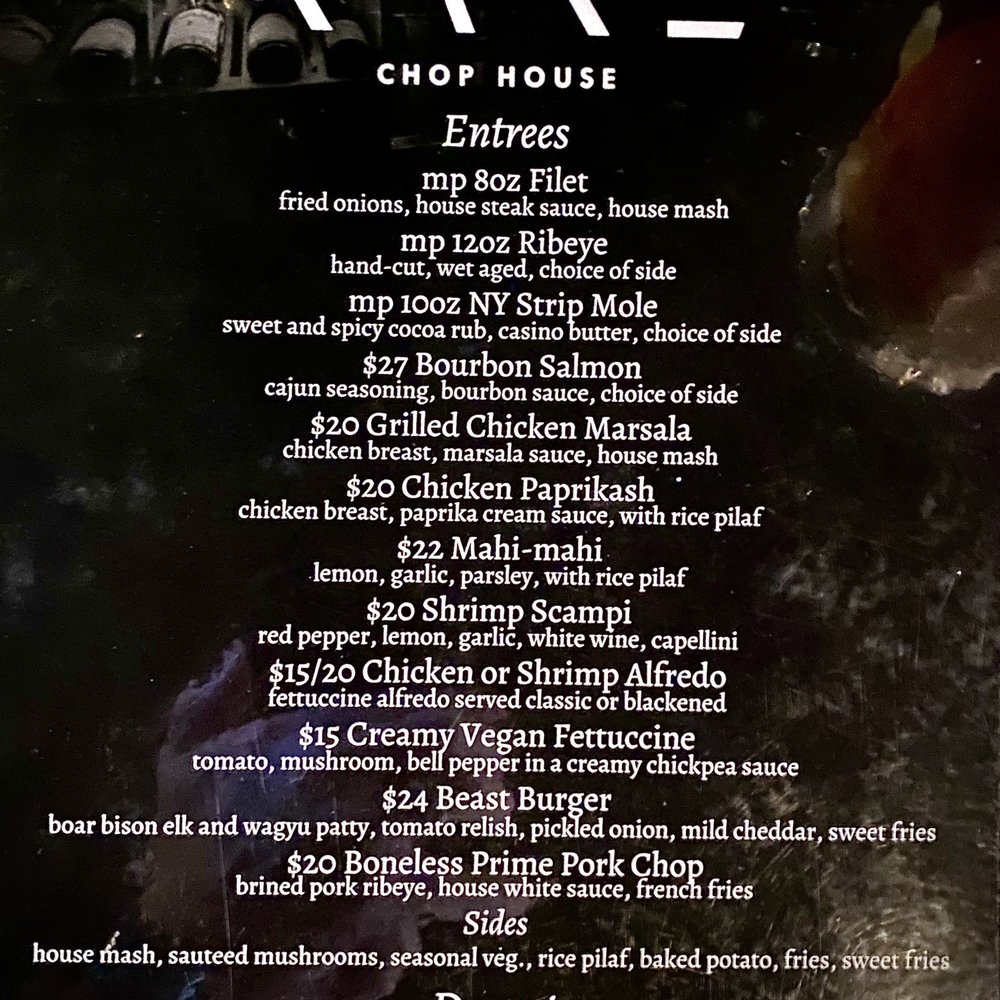 Rare Entree Menu - 4/5/23 Rare Entree Menu - 4/5/23