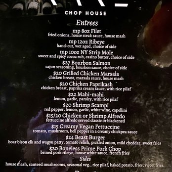 Rare Chop House - Rare Entree Menu - 4/5/23 - Steakhouses Near Me - Mount Vernon, Illinois Rare Chop House - Rare Entree Menu - 4/5/23 - Steakhouses Near Me - Mount Vernon, Illinois